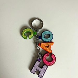Vintage Coach Colorful Leather Keychain
